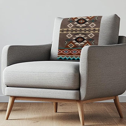 Brown Aztec Headrest Cover for Small Recliner Washable Couch Protective Cover by Unknown