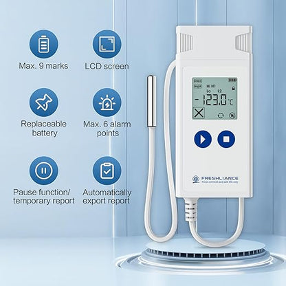 Freshliance Ultra Low Temperature Data Logger, Reusable Temperature Recorder - Image 6
