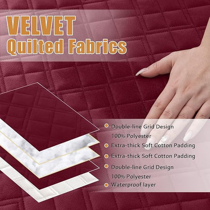 Arfntevss Waterproof Sectional Couch Covers L Shape Washable Velvet Sofa Cover - Image 3
