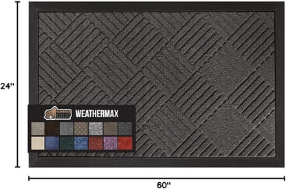 GORILLA GRIP 100% Waterproof All-Season WeatherMax Doormat, US Designed Natural - Image 2