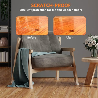 BAIPOK 36pcs Square Chair Leg Floor Protectors, Silicone Floor Protectors - Image 5