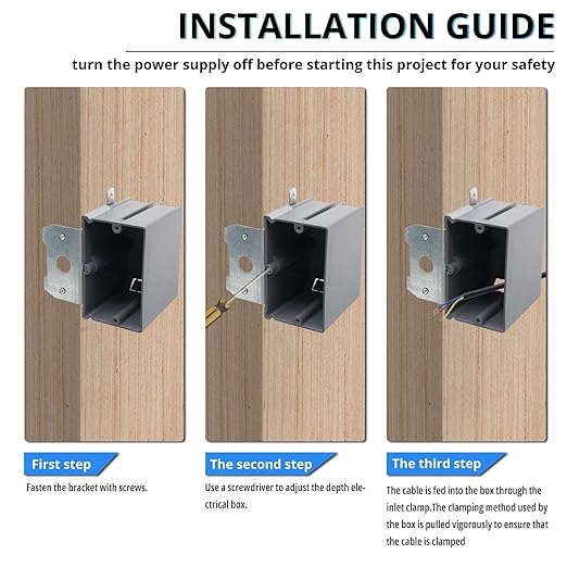 MAKERELE Single Gang Adjustable Junction Box Plastic, 21 Cubic Inches - Image 5
