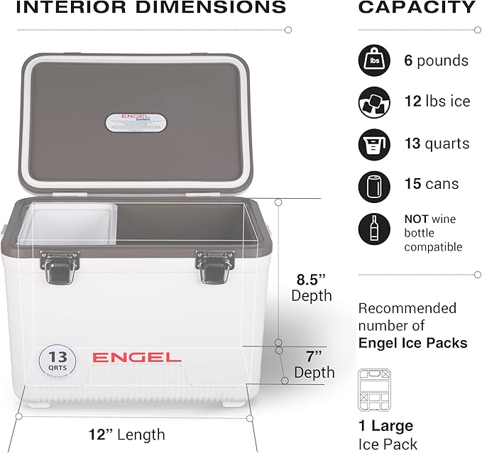 ENGEL 13qt Leak-Proof, Air Tight, Drybox Cooler and Small Hard Shell Lunchbox - Image 6