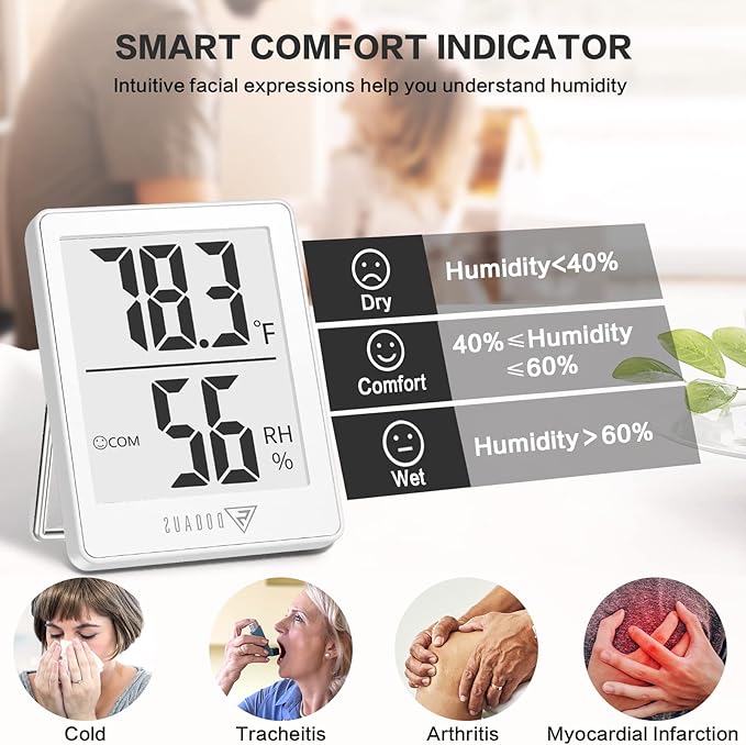 DOQAUS Indoor Thermometer, Humidity Gauge Room Thermometer - Image 3