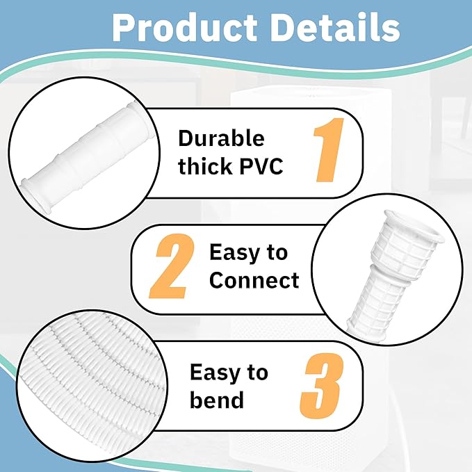 16.5 Ft Portable Dehumidifier Drain Hose | Universal Replacement Hose Kit - Image 4