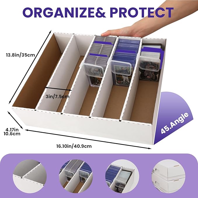 4 PACK Sports Card Box 3940 Count Cardboard Trading Card Storage Box, Bulk Card - Image 6