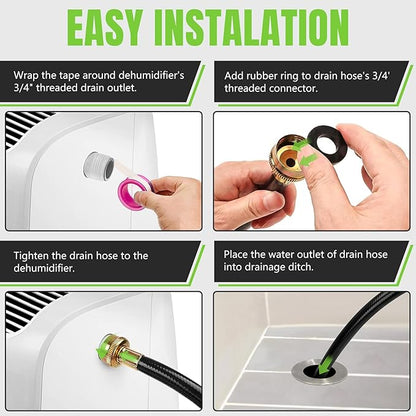 39FT Extension Drain Hose for Dehumidifier Indoor Dehumidifier Drain Hose - Image 5
