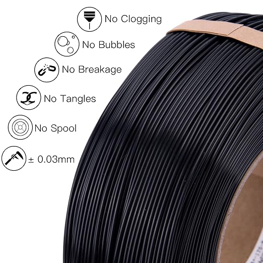 Inland V2 PLA PRO 3D Printer Filament Refill, 1.75mm Spooless Filament - Image 3
