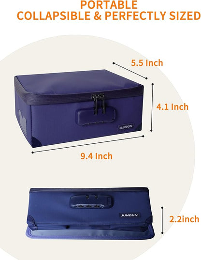 JUNDUN Index Card Holder with Lock, Collapsible Fireproof Index Card Box fits - Image 6