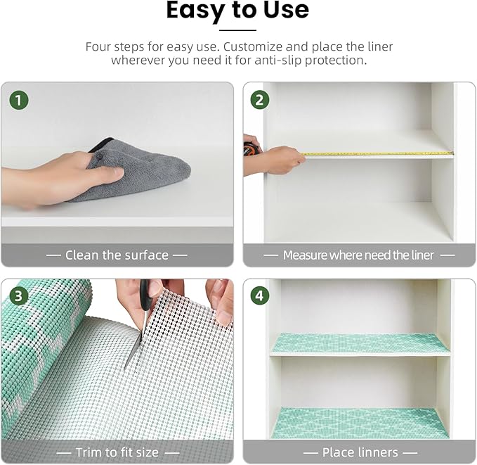 BAGAIL Drawer and Shelf Liner, 17.5 in X 20 Ft Non-Adhesive Shelf Liners - Image 6