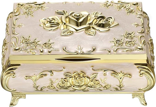 Hipiwe Metal Jewelry Organizer Box Antique Decorative Treasure Chest Keepsake by Hipiwe