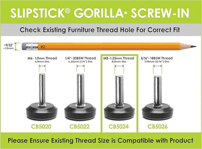 Slipstick Gorilla Outdoor Adjustable Furniture Levelers Weatherproof Screw in - Image 5