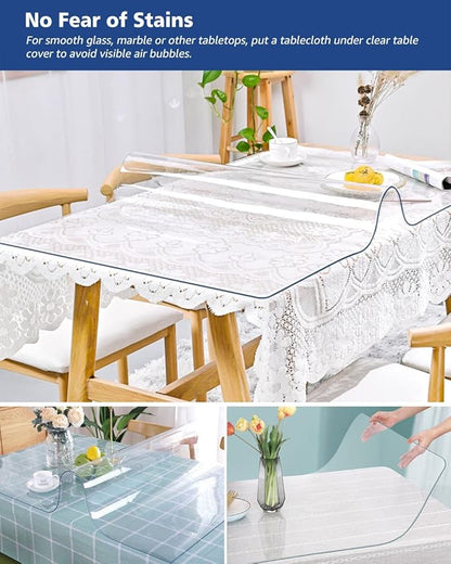 18X60 Inch Clear Vinyl Tablecloth PVC Table Protector Mat Plastic Tabletop - Image 3