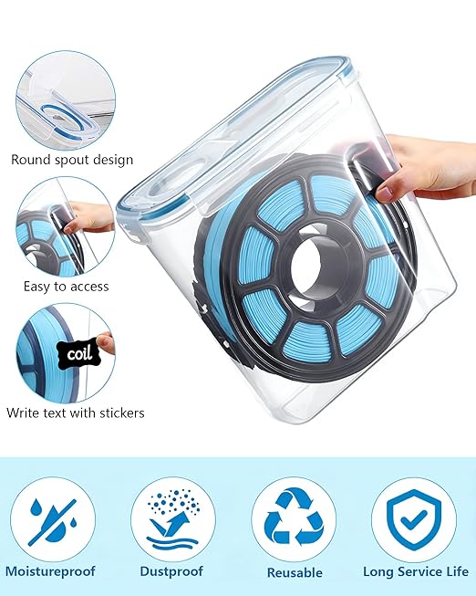Filament Storage Box 4 Pack for 3D Printer Filament Storage Container Portable - Image 2
