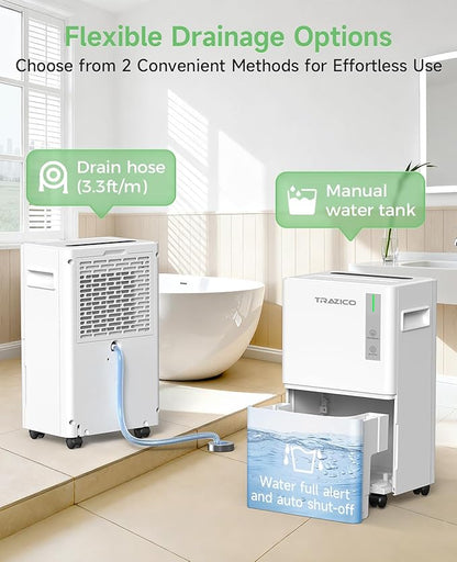 1500 Sq.ft Dehumidifier for Basement, Trazico 21 Pint Quiet Dehumidifiers for - Image 4
