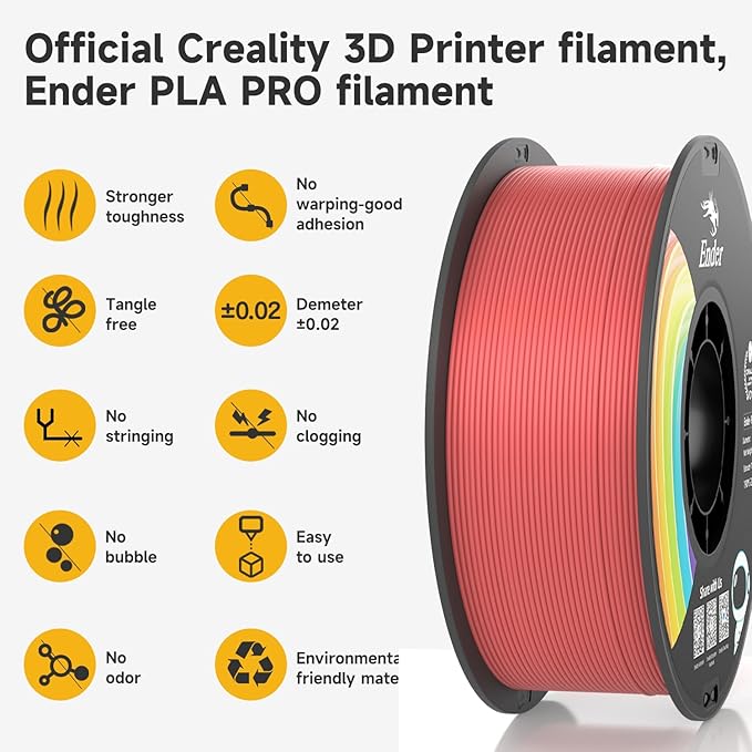 Official Creality PLA Filament Pro Red, 1.75mm 3D Printer Filament, Ender PLA + - Image 4
