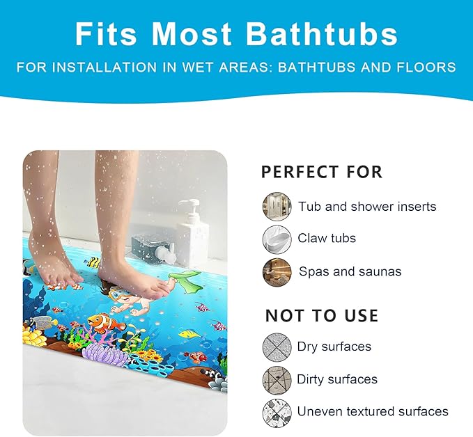 XIYUNTE Baby Bath Mat for Tub Non Slip Kids Bath Mat - Image 6