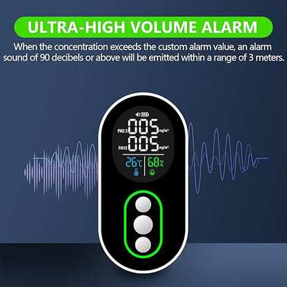 4 in 1 PM 2.5 and PM 10 Air Quality Monitor, Portable PM 2.5 Detector - Image 6