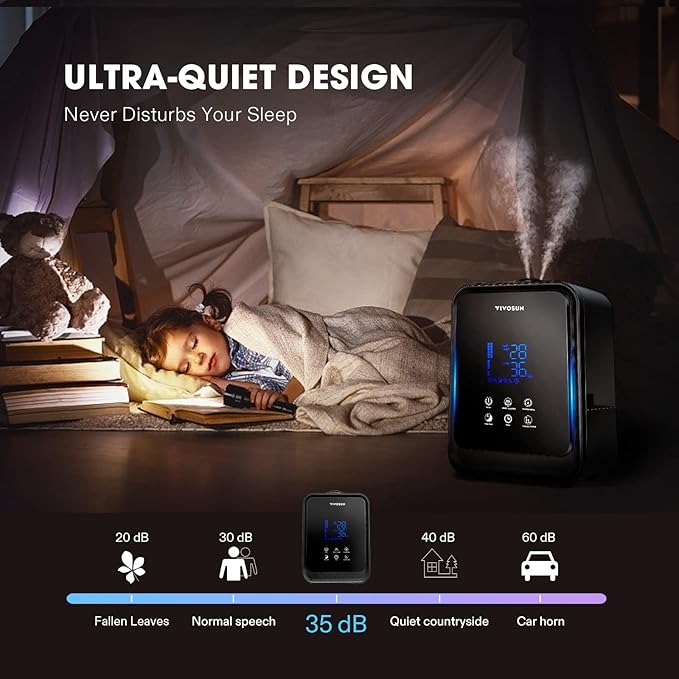 VIVOSUN 4.5L 2-in-1 Cool & Warm Mist Ultrasonic Humidifier - Image 6