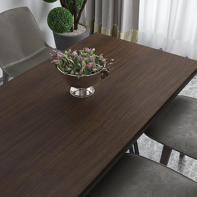 CRE8TIVE Dark Brown Wood Peel and Stick Wallpaper Textured Faux Wood Grain - Image 3
