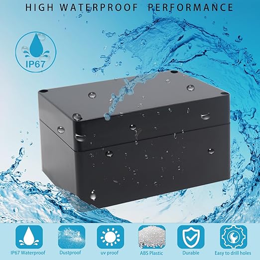 Watertight Junction Box, IP67 Waterproof Project Box Durable ABS Plastic - Image 7