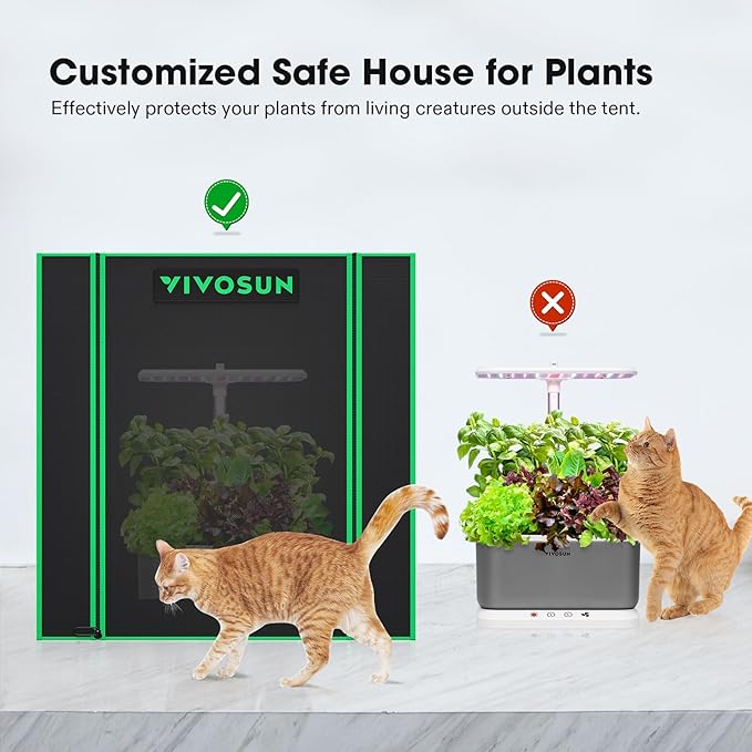 VIVOSUN Small Grow Tent for Aerogarden, Hydroponics Growing System, 20”x14”x21” - Image 6