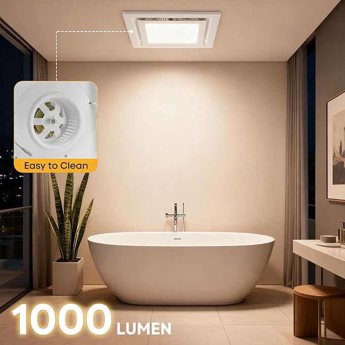 Bathroom Exhaust Fan with Light 10" Ultra Quiet 1.0 Sones, Exhaust Fan Mounting - Image 8