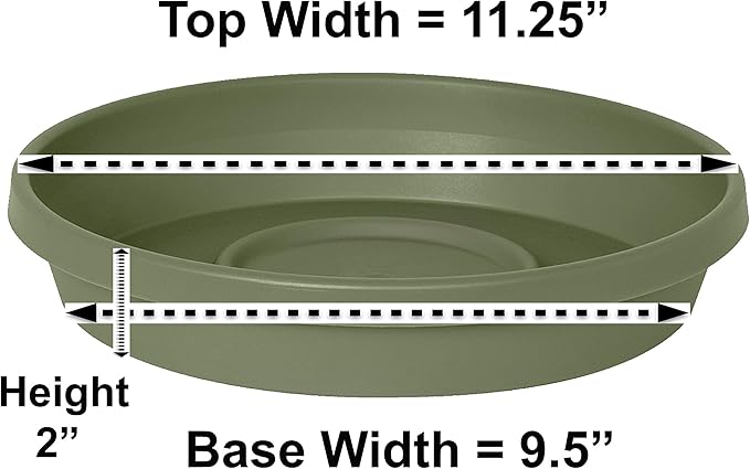 Bloem Terra Plant Saucer Tray for Planters 9-12" Living Green - Image 2