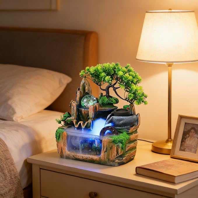 10Inch Bonsai Tree Rock ​Water Fountains Indoor Tabletop Waterfall Humidifier - Image 8