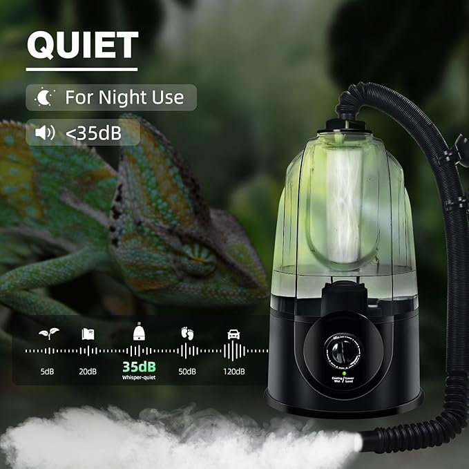 Coospider 3.8L Reptile Fogger Mister, Quiet Reptile Humidifier - Image 2
