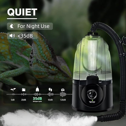 Coospider 3.8L Reptile Fogger Mister, Quiet Reptile Humidifier - Image 2