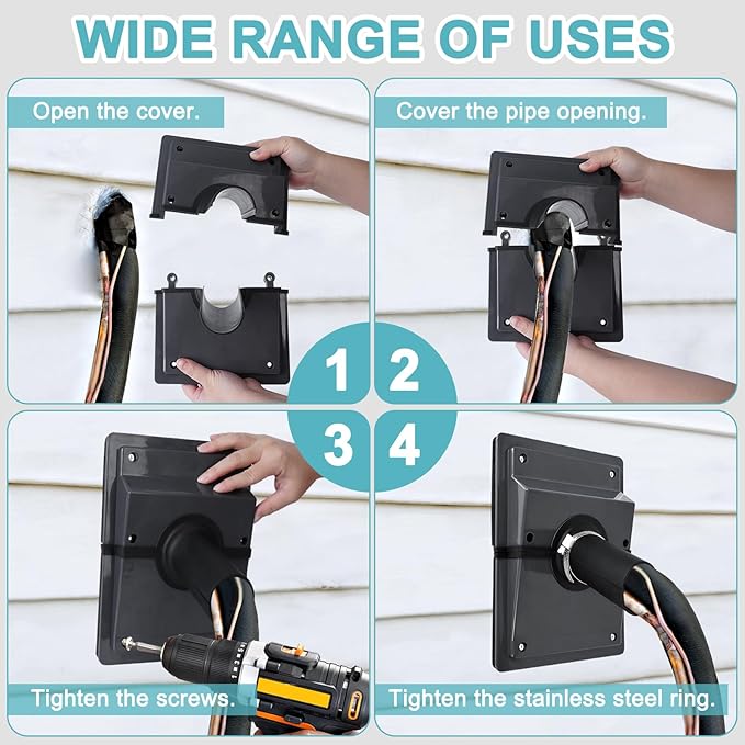 HVAC Wall Penetration and Duct Kit Cover, Split Air Conditioning Duct Kit Wall - Image 4
