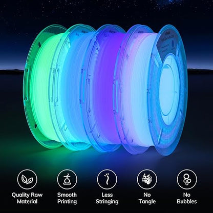 AMOLEN Glow in The Dark Multicolor Fast Change 3D Printer Filament 1.75mm - Image 2
