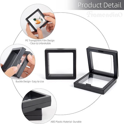 Framendino, 20 Pack Black 3D Floating Frame Display Case Challenge Coin - Image 4