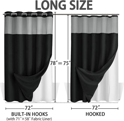 No Hook Shower Curtain and Liner Set - Image 6