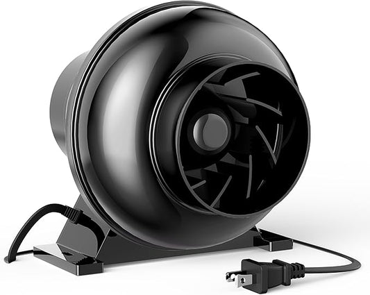 HealSmart 4 Inch Inline Duct Fan, 195 CFM Ventilation Fan, Exhaust HVAC Vent by HealSmart