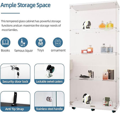 Yoluckea 4-Tier Glass Display Cabinet - Image 4