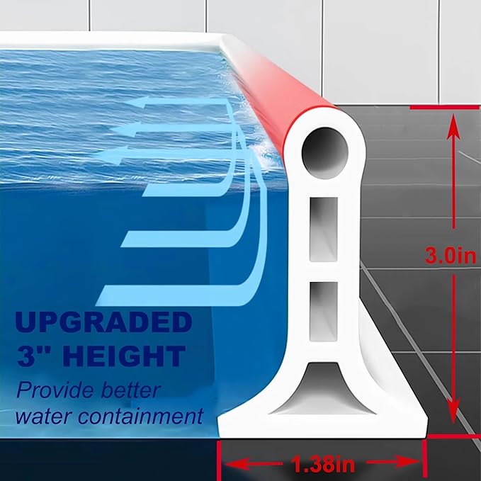 Collapsible Shower Threshold Water Dam, 2025 Upgraded 67'' Shower Water Stopper - Image 2