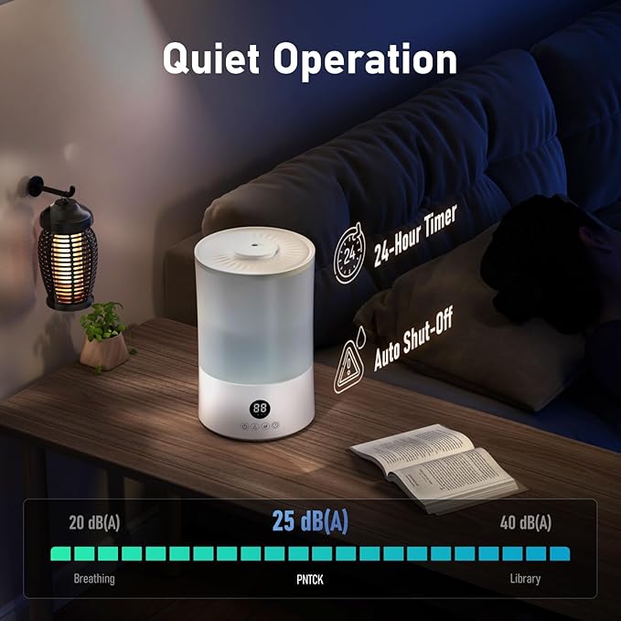 Humidifiers for Bedroom, 4L Top Fill Humidifier for Large Room, 250ml/h Cool - Image 6