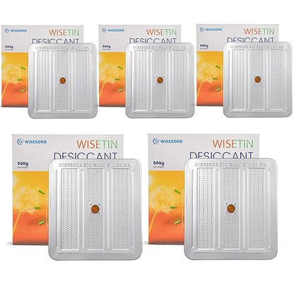 5 Packs 500 Gram Desiccant Canisters, Indicating & Rechargeable Gun Safe by Wisesorb