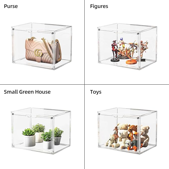 Clear Acrylic Display Case, Extra Large Stackable Storage Bins Magnetic - Image 6