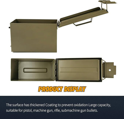 GUGULUZA Metal Ammo Can 30/50 Cal, Lockable Bullet Storage Case, Waterproof & - Image 4