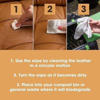 Furniture Clinic Leather Cleaning Wipes | 80 Count | 4-in-1 Clean, & Restore - Image 3
