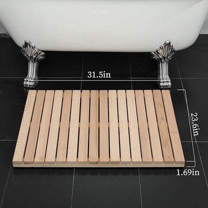 bingaai Cedar Wood Shower Mat, Cedar Wooden Bath Mats, Wood Bath Mat 31.5 × - Image 6