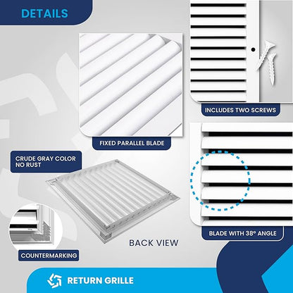 8x8 Inch Air Return Vent Cover Decorative – Premium Aluminum AC Vent Cover - Image 9