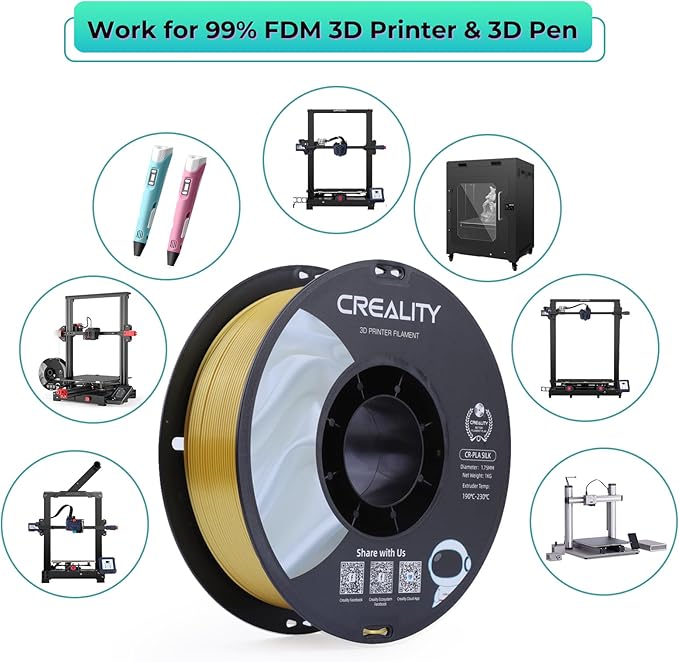 Creality Silk PLA Multicolor Filament, 3D Printer Filament 1.75mm, Glossy & - Image 7