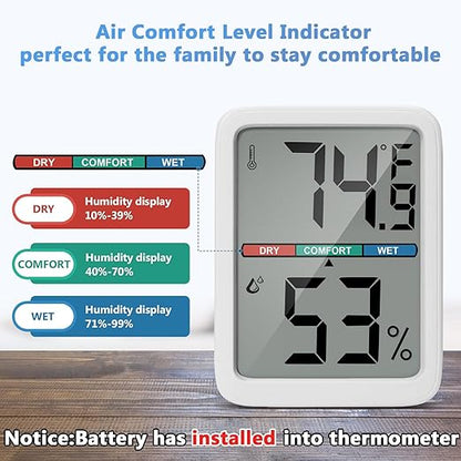 Digital Thermometer Hygrometer, Large LCD Screen Room Thermometer Temperature - Image 2
