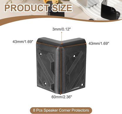 uxcell 8 Pcs 1.69" x 1.69" Speaker Corner Protectors, Plastic Right Angle - Image 2
