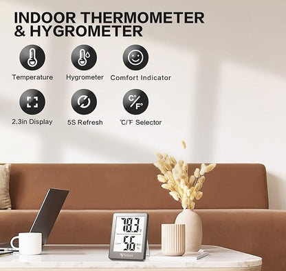 DOQAUS Indoor Thermometer, Mini Digital Hygrometer Room Thermometer, Humidity - Image 2
