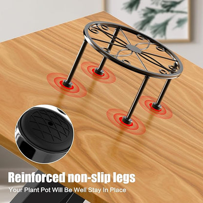 Garden Gifts Plant Lovers Gifts 3 Packs Black Metal Plant Stand - Image 4
